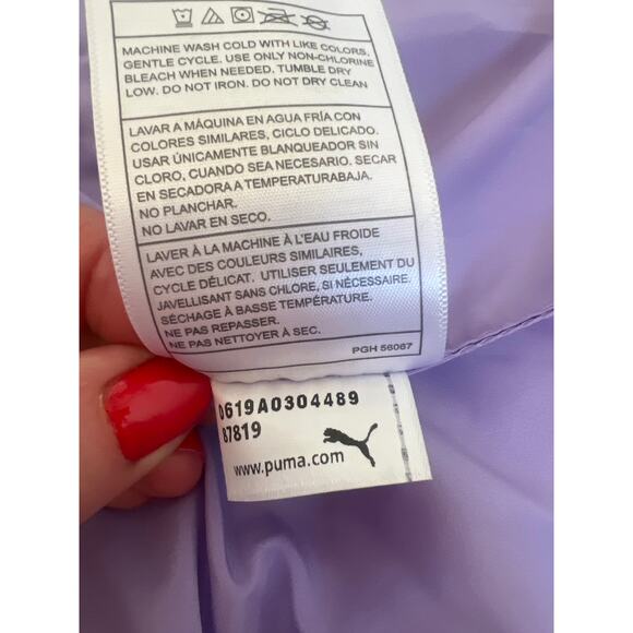 PUMA PUFFER VEST GIRLS YOUTH LAVENDER PURPLE SIZE MED 10/12 NWT - Picture 9 of 12